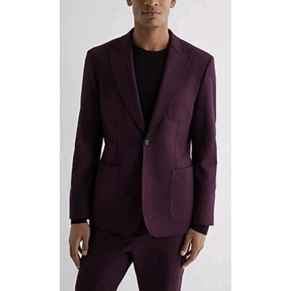 NWT Express Men's Slim Purple Cotton Blend Suit Jacket Sz 36S Office Business‎